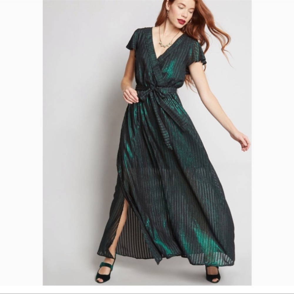 ModCloth Emerald Green Shimmer Dress size S